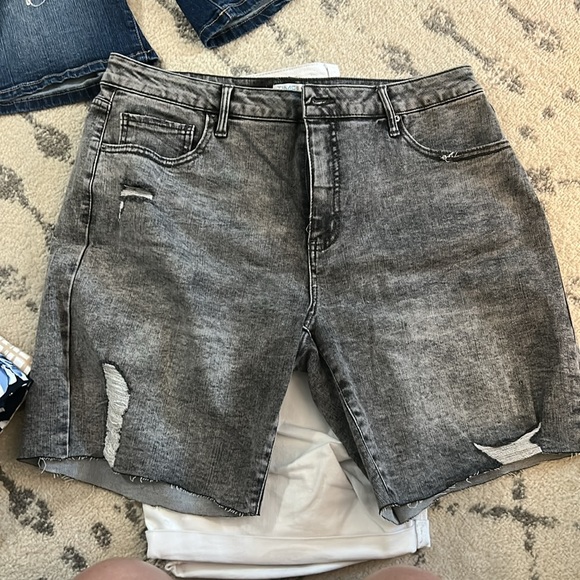 BUNDLE JEAN SHORTS:  Women's Jean Shorts - Blue, Gray, and White - Picture 4 of 8